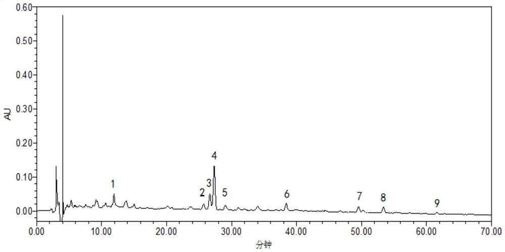 HPLC characteristic map of Sanjin preparation and its construction method