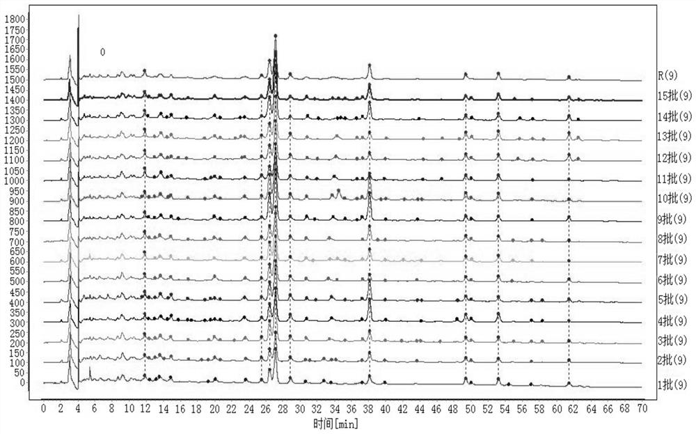HPLC characteristic map of Sanjin preparation and its construction method