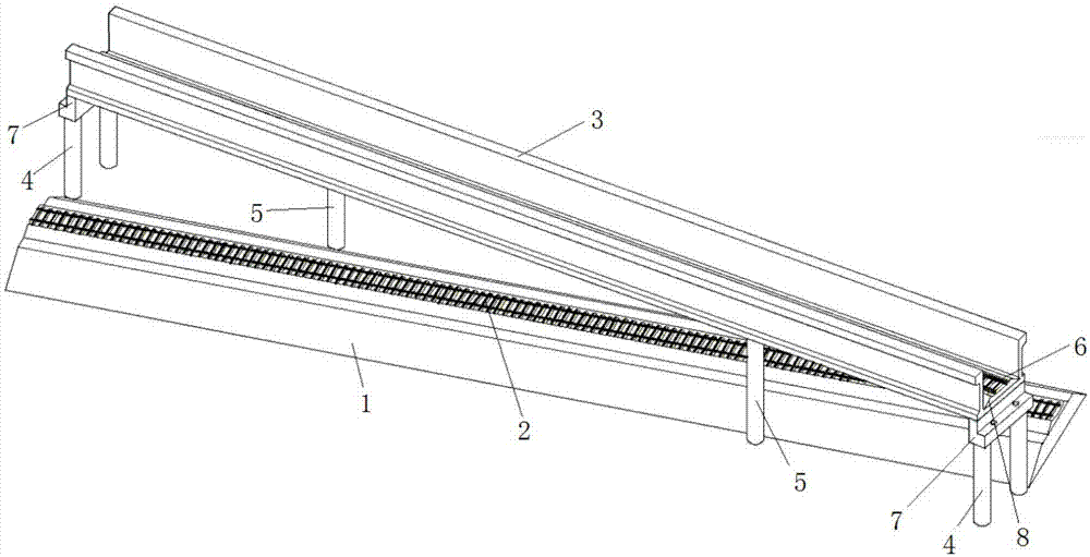 Flyover structure with grooved reinforced concrete beam