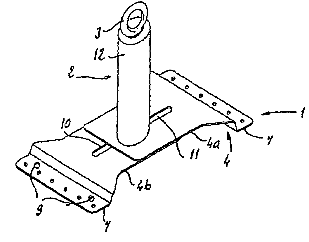 Safety anchoring device comprising a shock absorber