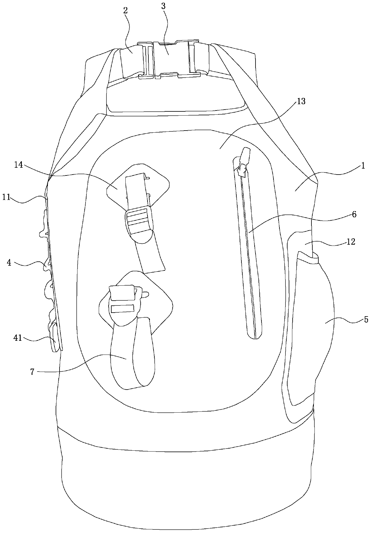Outdoor waterproof knapsack with life buoy function and using method thereof