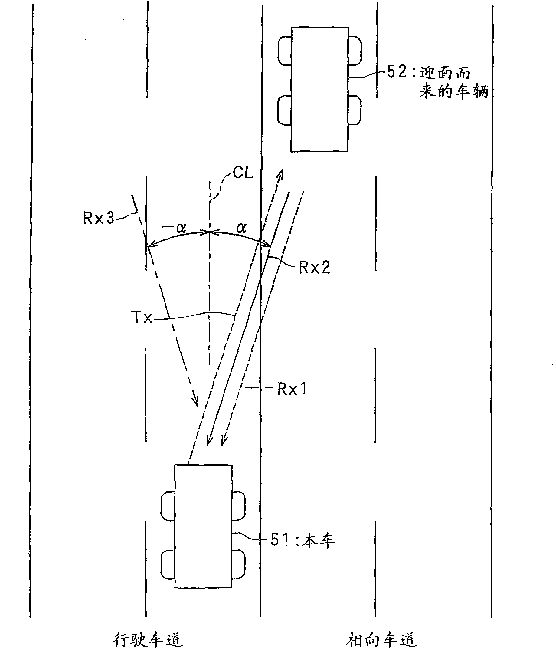 Electronic scanning type radar device