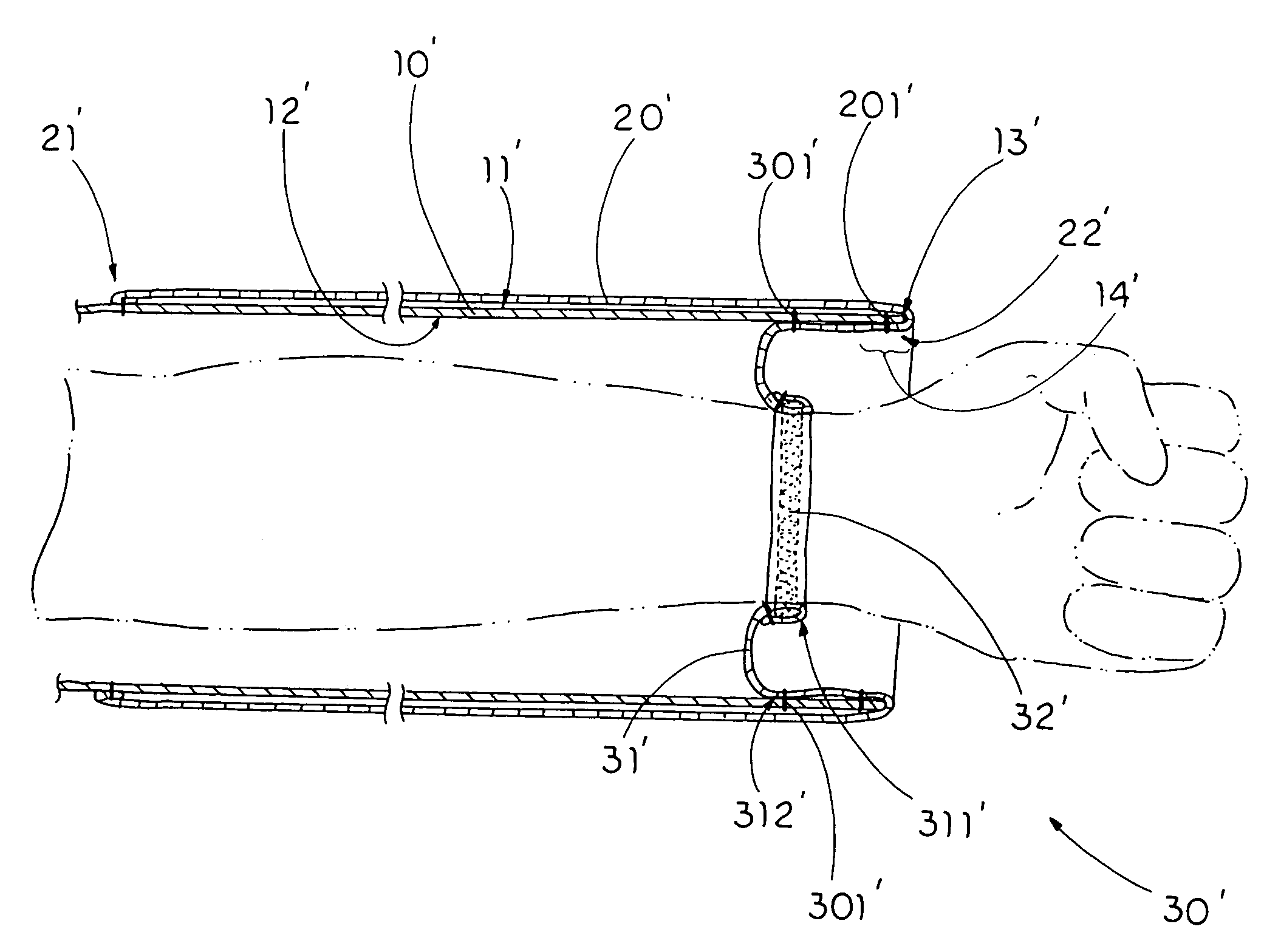 Sanitary arm sleeve structure