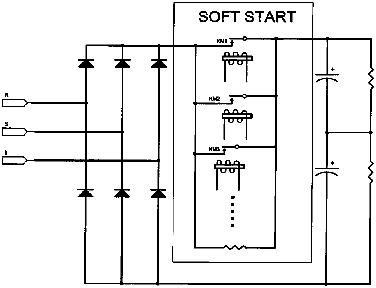 Drive circuit for soft-start contactor of frequency converter