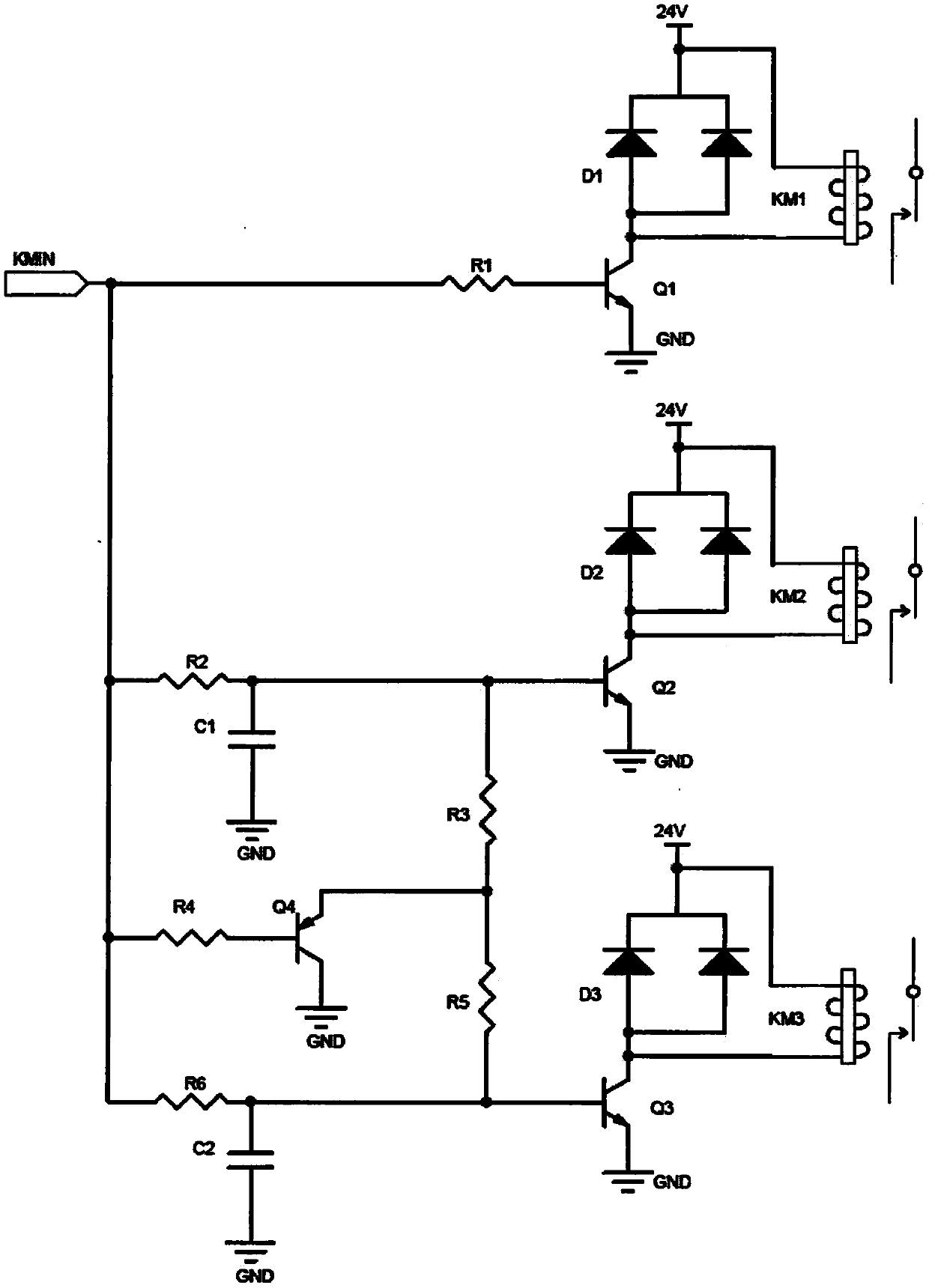 Drive circuit for soft-start contactor of frequency converter