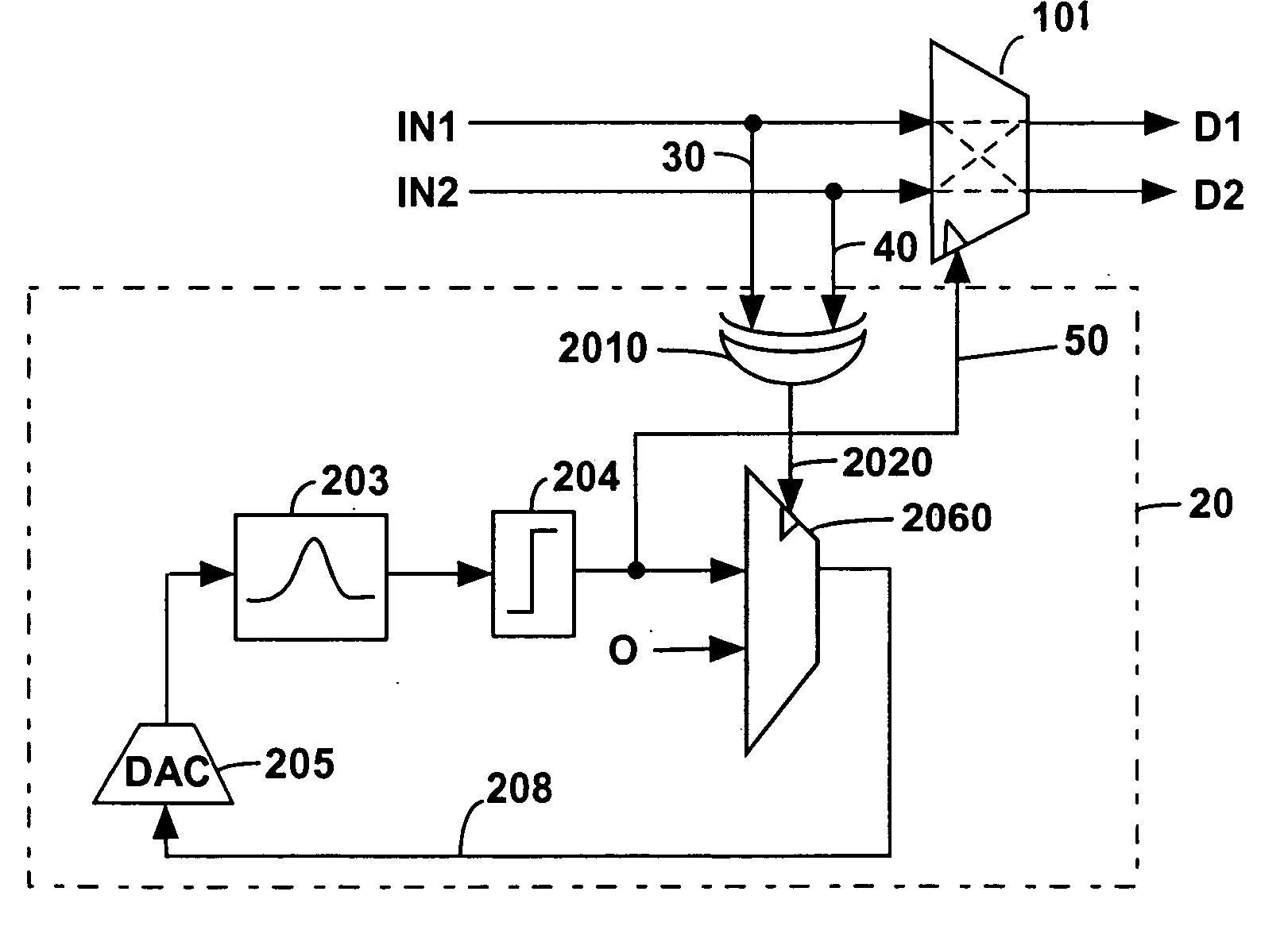 Switching arrangement and DAC mismatch shaper using the same