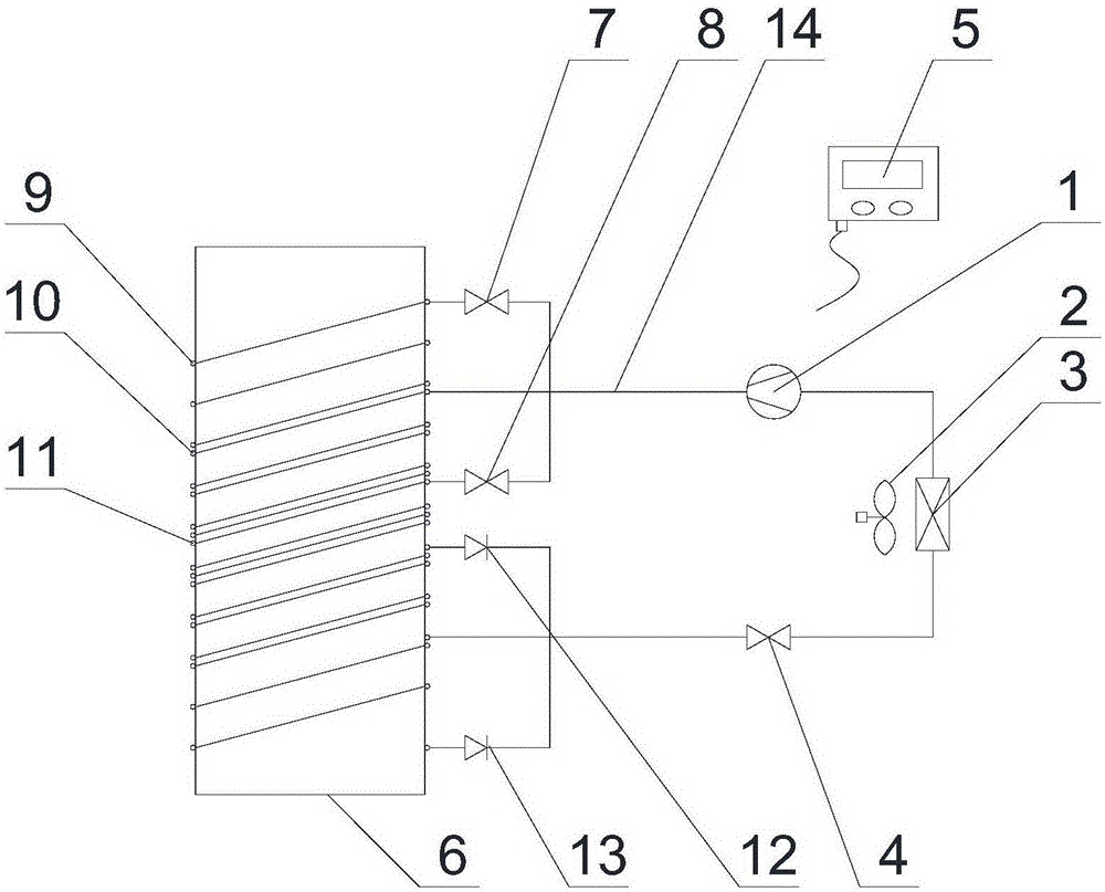 Layering cycling heating system for heat-pump water heater