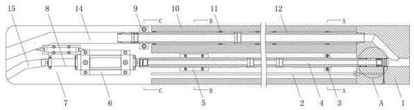 Synchronous grouting device arranged in shield body