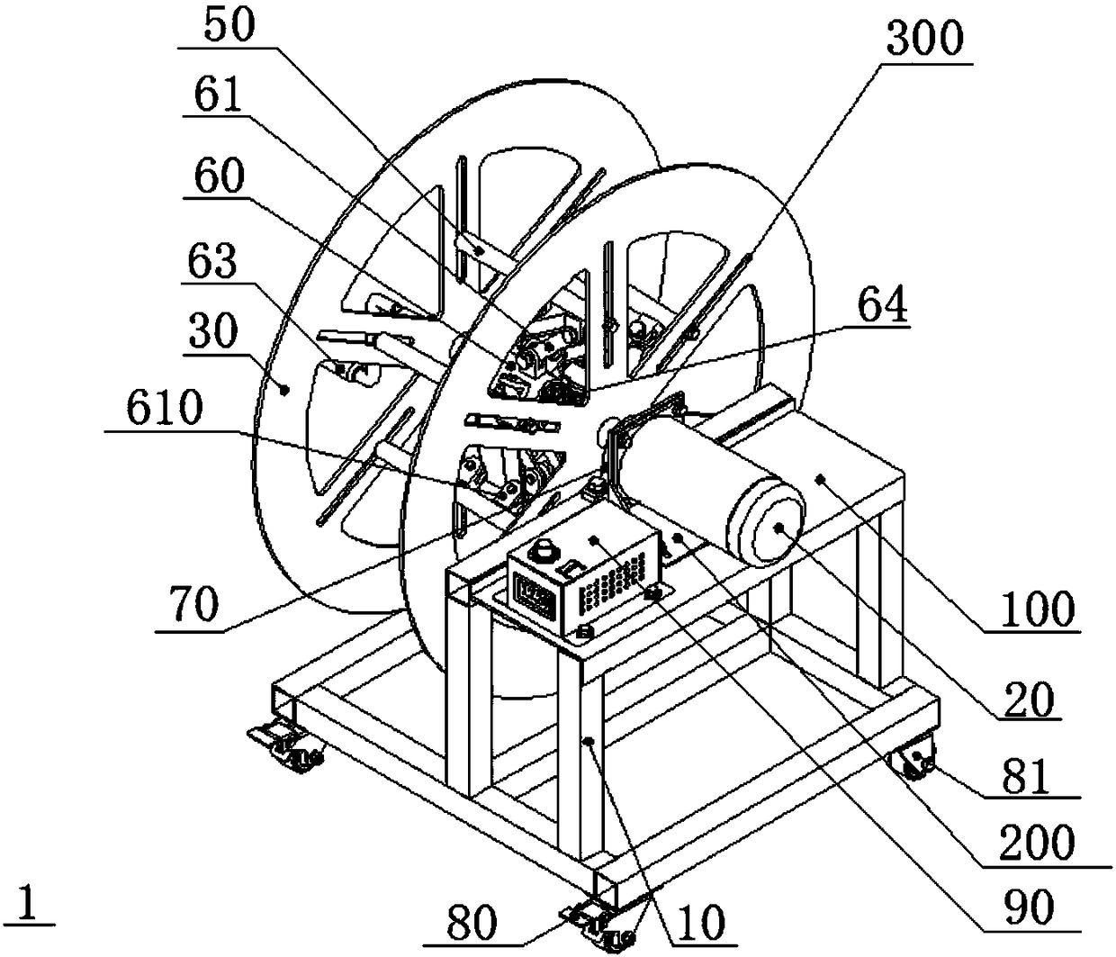 Cable winding and unwinding device and power line repairing equipment