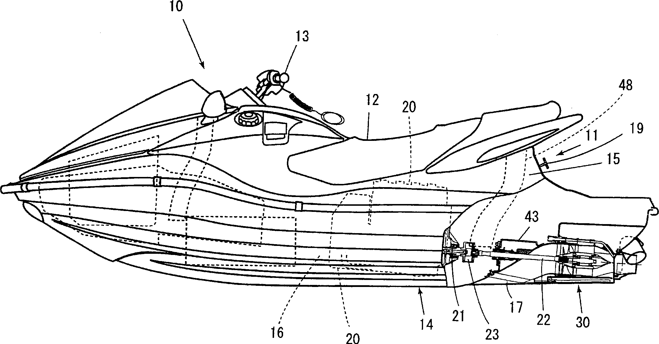 Bearing structure of drive shaft for ship