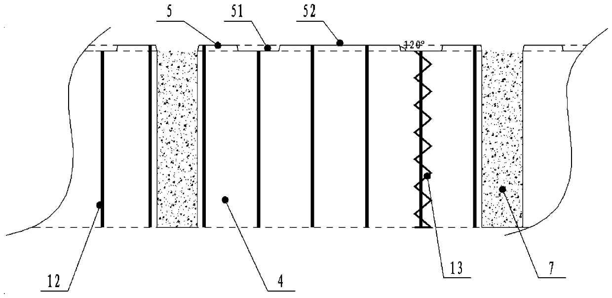 A kind of inner wall connecting structure and construction method thereof