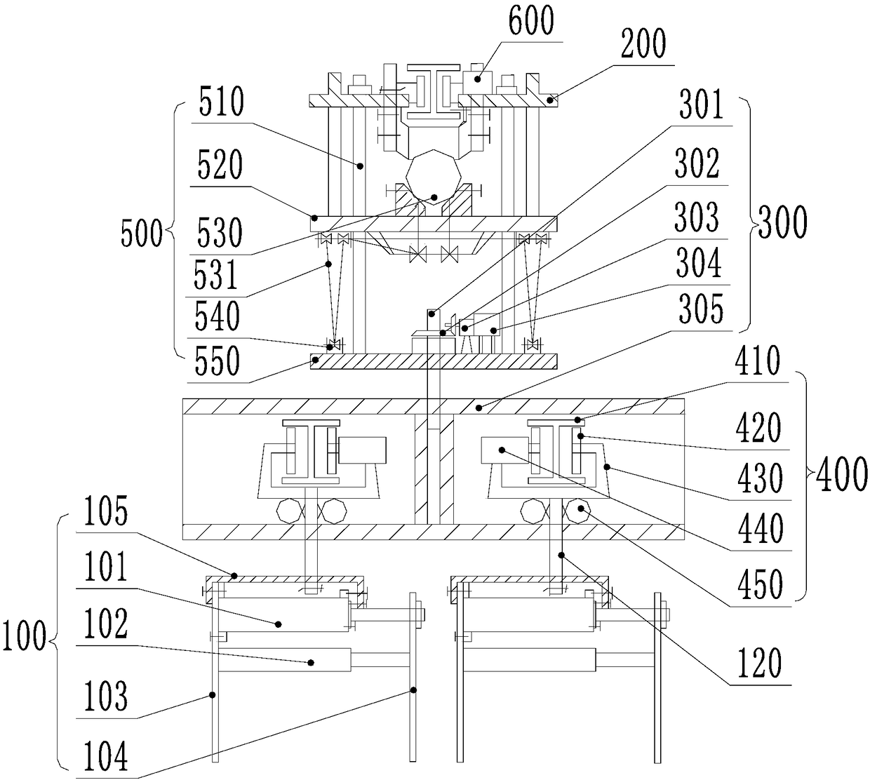 A brick clamping and stacking device