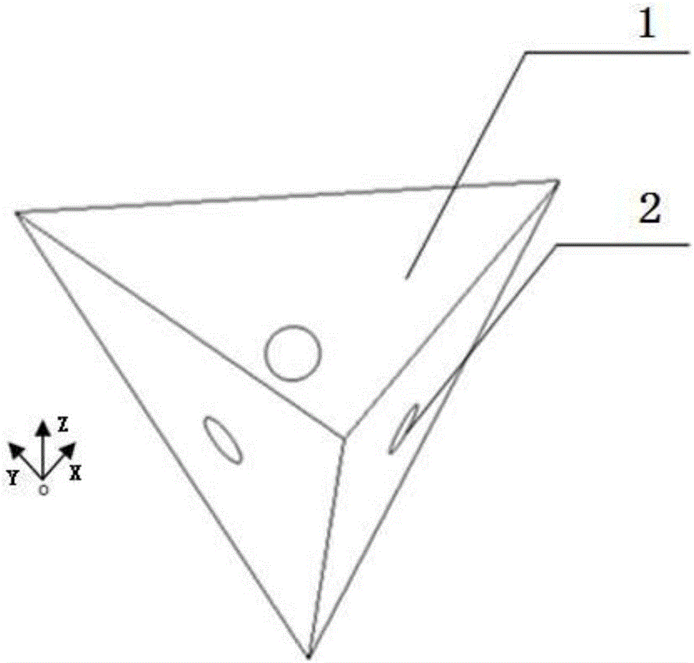 Regular tetrahedral three-dimensional force flexible tactile sensor array