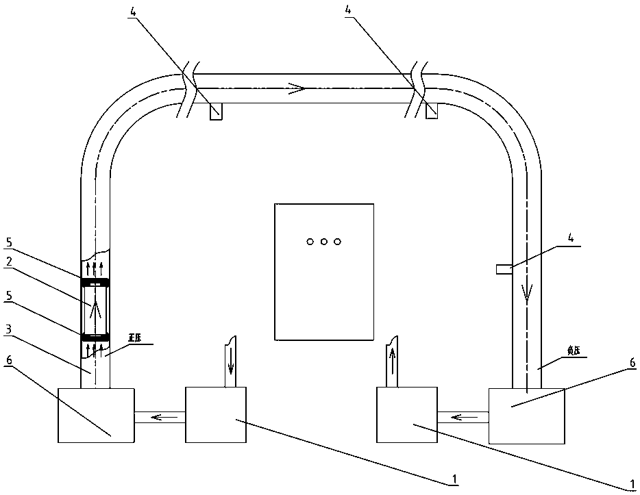 A two-way coordinated drive material pneumatic conveying system