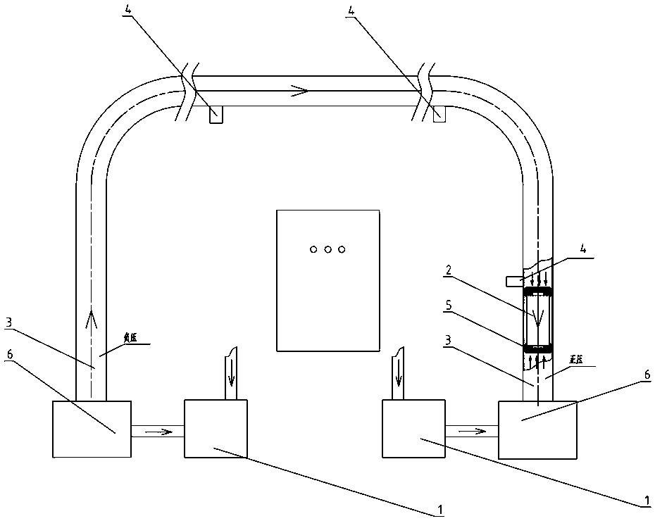 A two-way coordinated drive material pneumatic conveying system