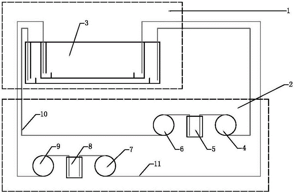 Splitting type laminar flow constant interfacial cell and extraction method