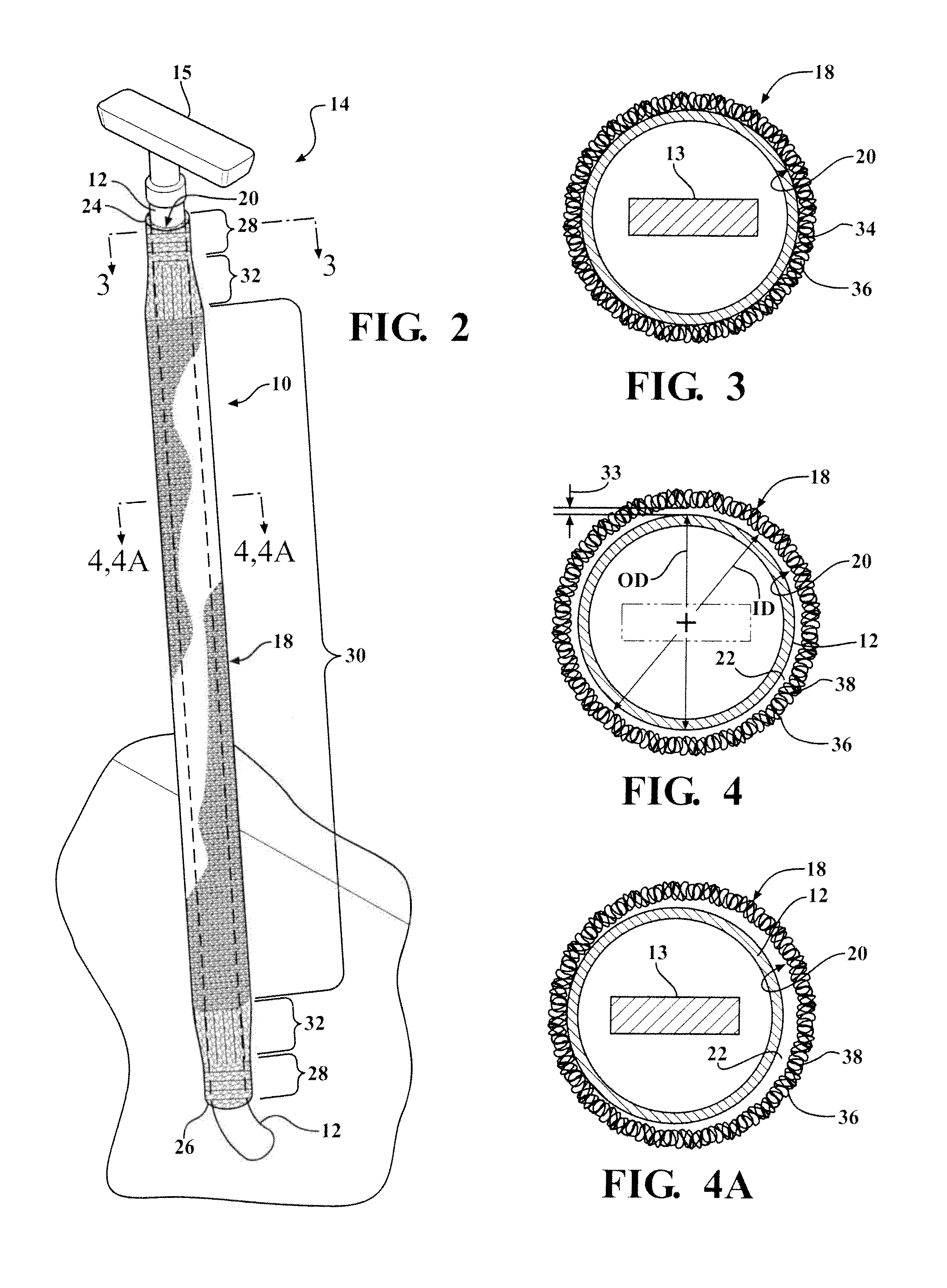 Knit sleeve for an oil dip stick tube, combination thereof, method of construction thereof and method of dampening the vibration of an oil dip stick tube