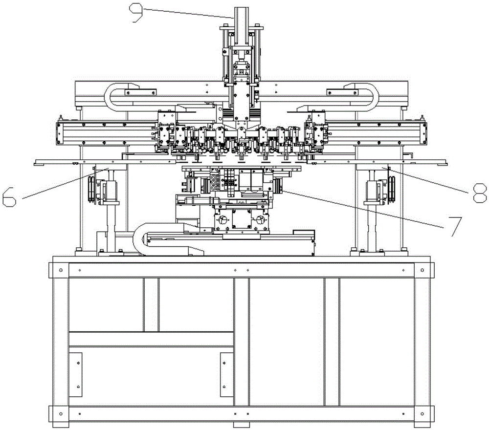 Automatic angle-switching taking and putting machine for chips