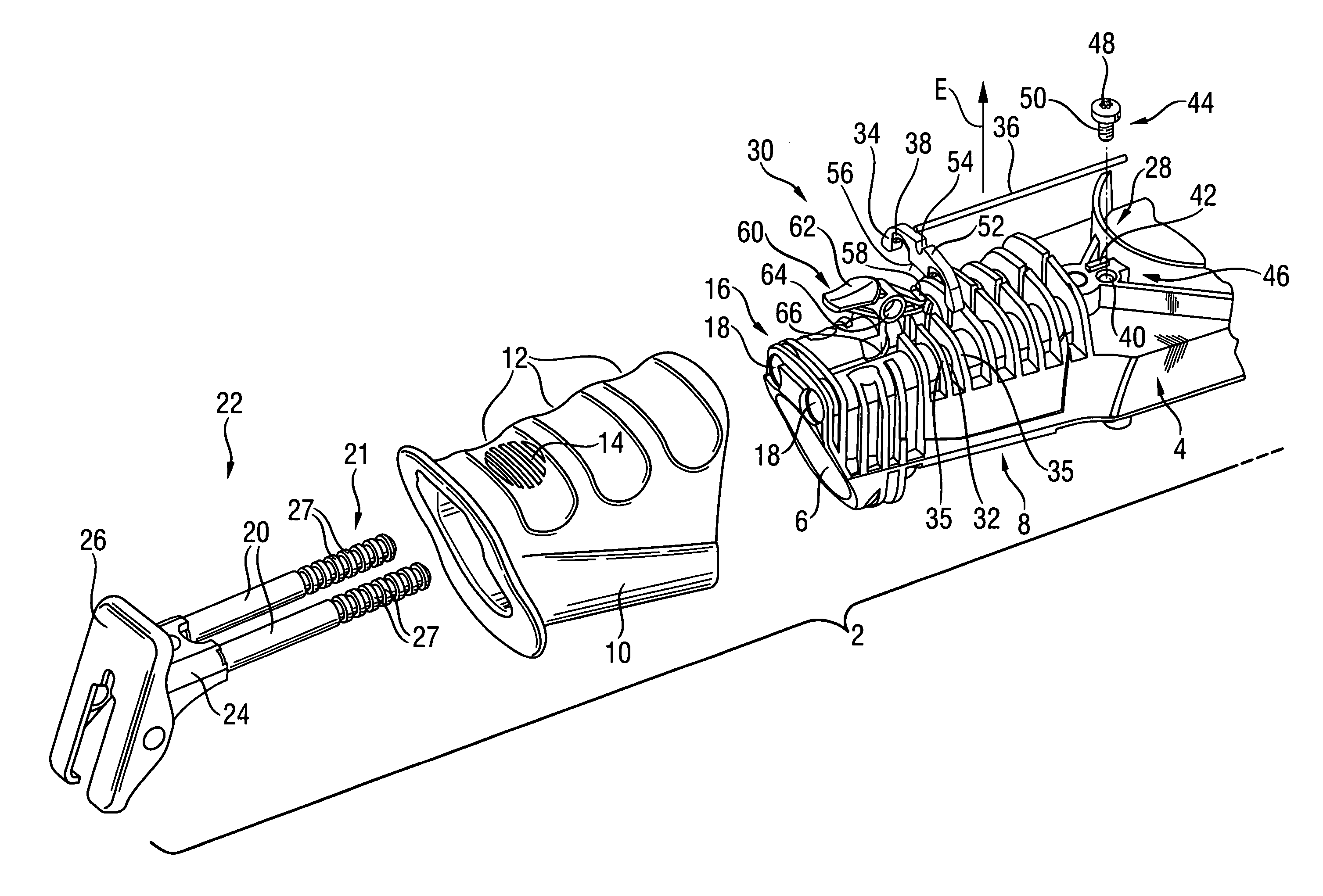 Saber saw with an adjusting device for a saber saw guide