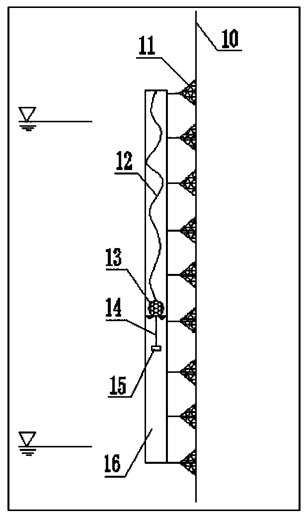A water temperature observation device and method for layered water intake by a stacked door of a reservoir