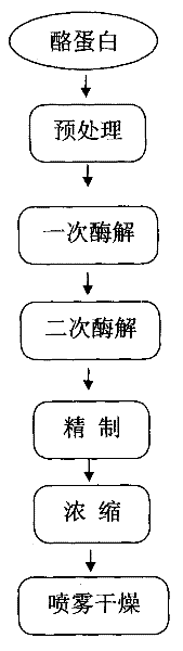 Method for producing polypeptone by enzymolysis of casein as raw material