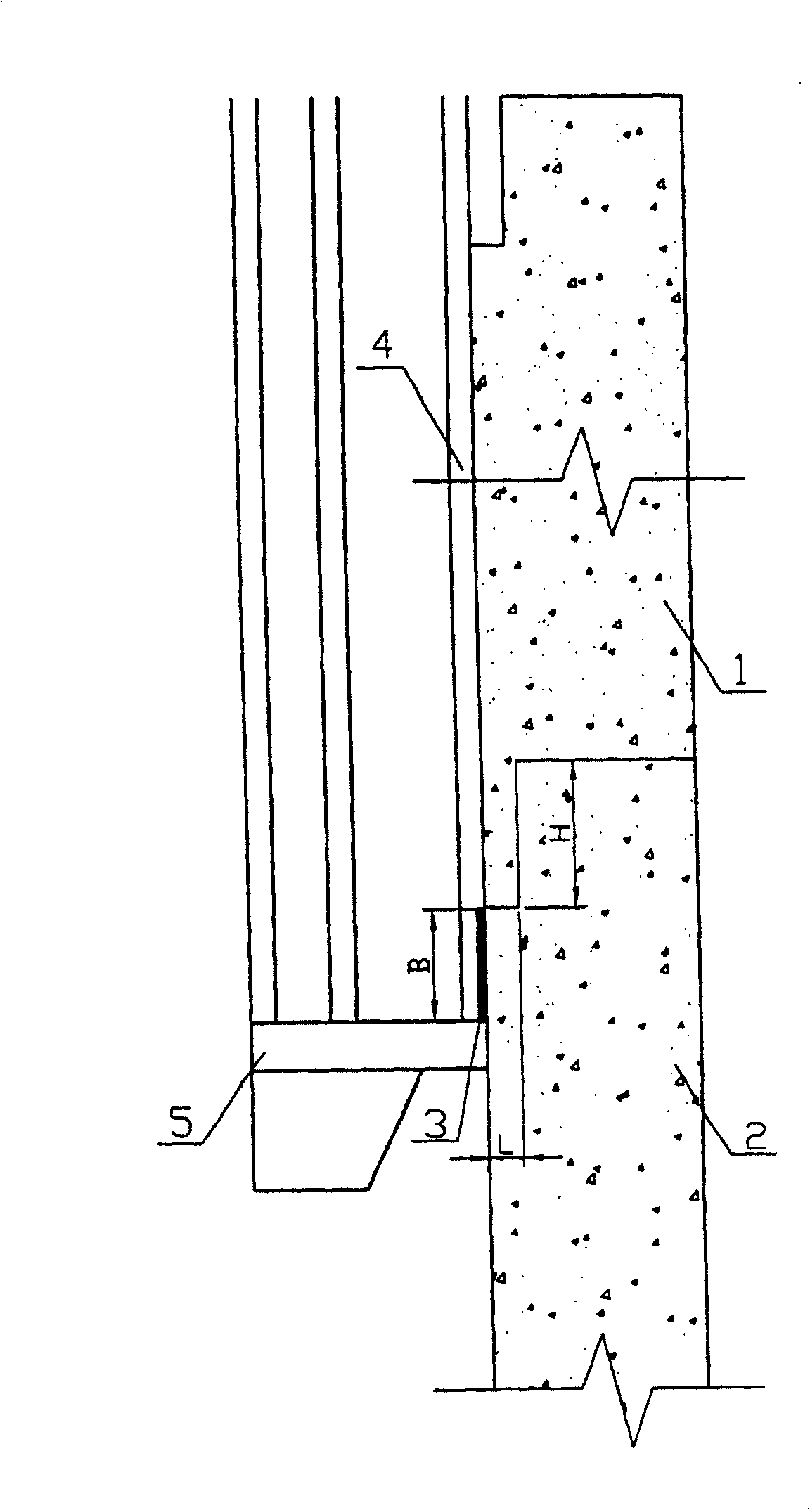 Method for jointing concrete between upper and lower layers of wall body in concrete