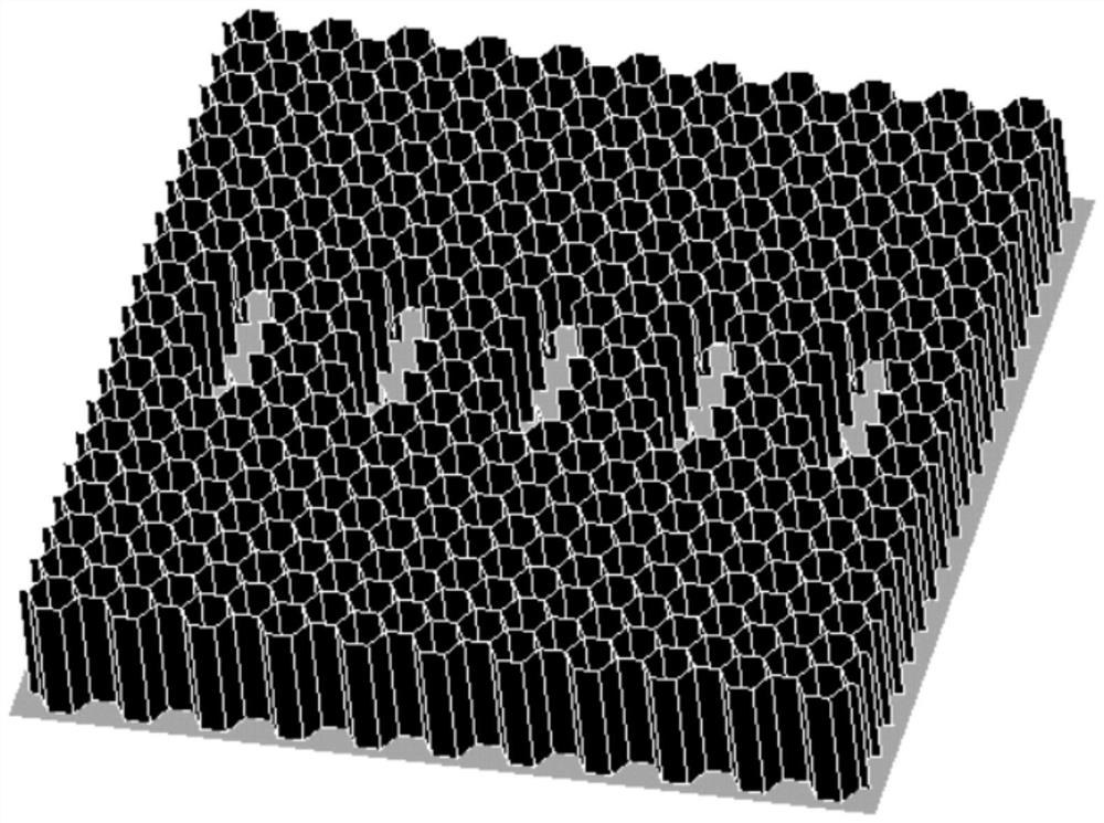 A slotted honeycomb absorbing structure