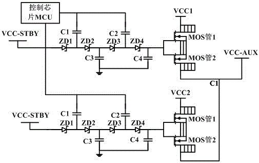 Multi-path high-power power supply method for low-voltage equipment