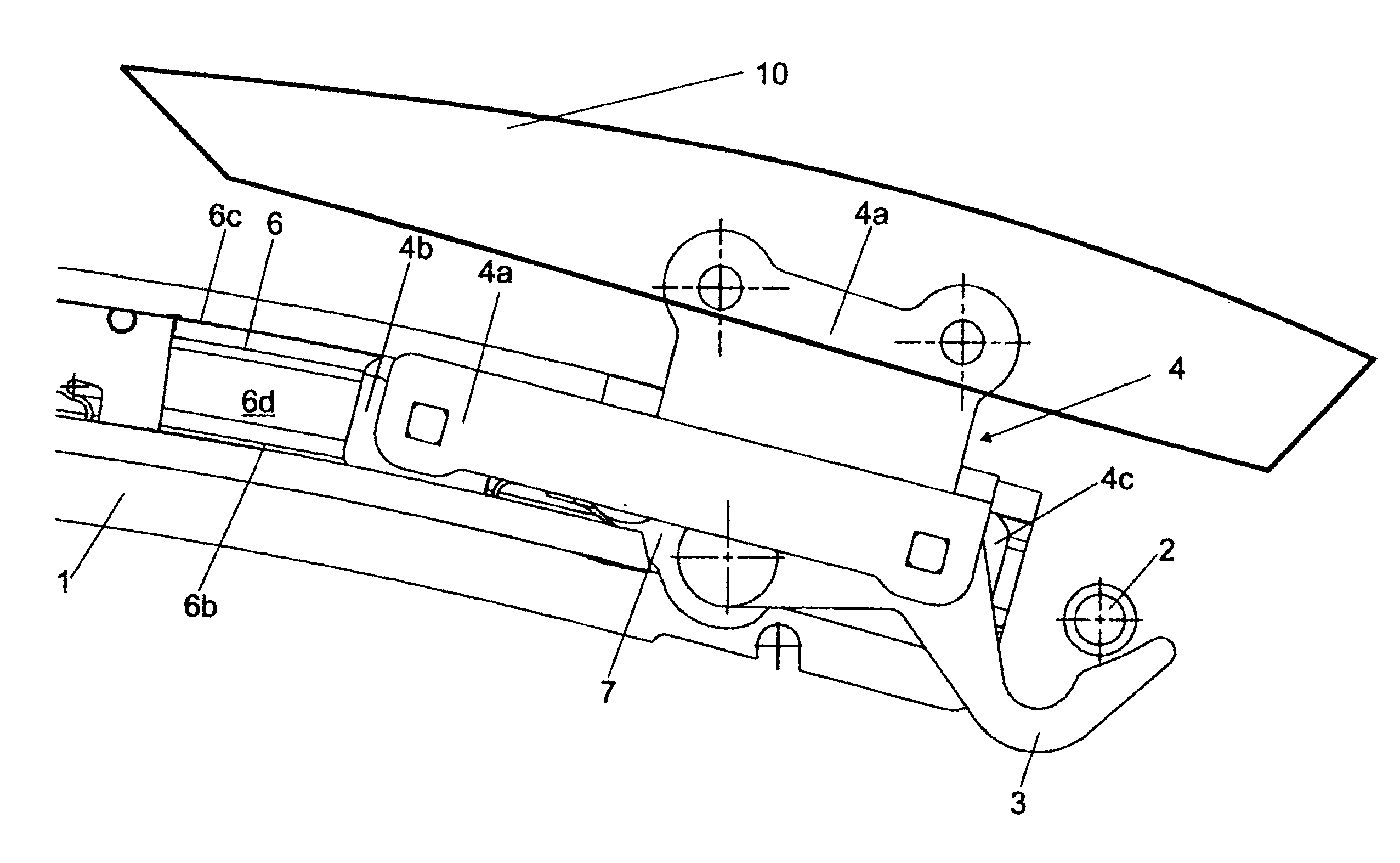 Closure device for a convertible top