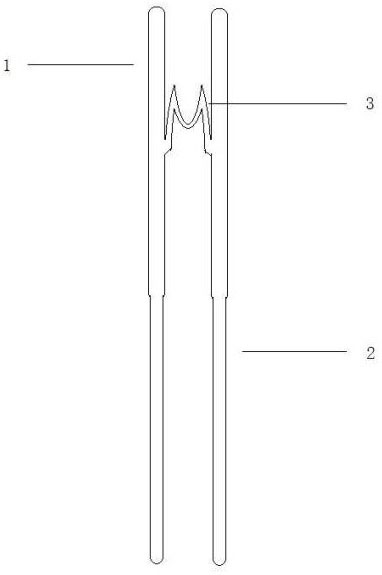 Pair of practice chopsticks for stimulating brain potential