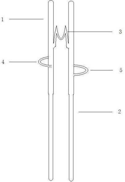 Pair of practice chopsticks for stimulating brain potential