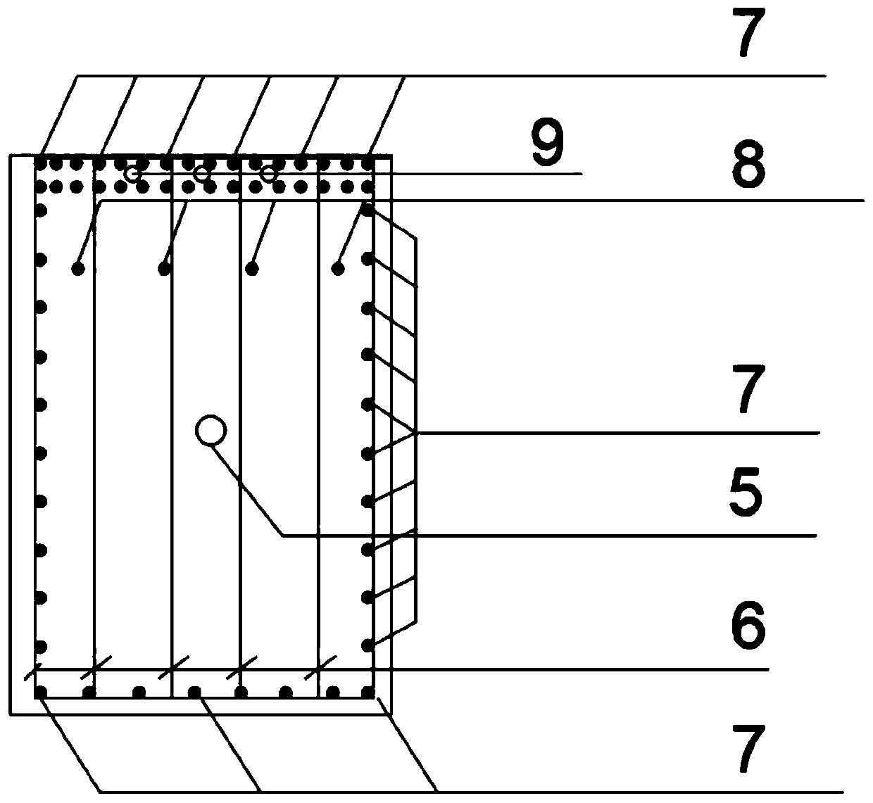 Novelbridge crane beam bearing platform structure of underground power house and construction method of novel bridge crane beam bearing platform structure