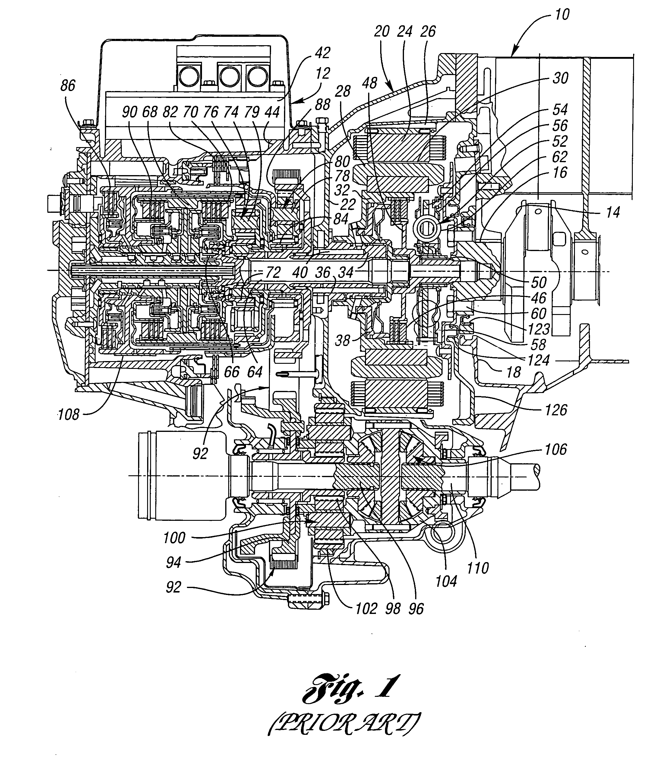 Hybrid vehicle powertrain with a multiple-ratio power transmission mechanism