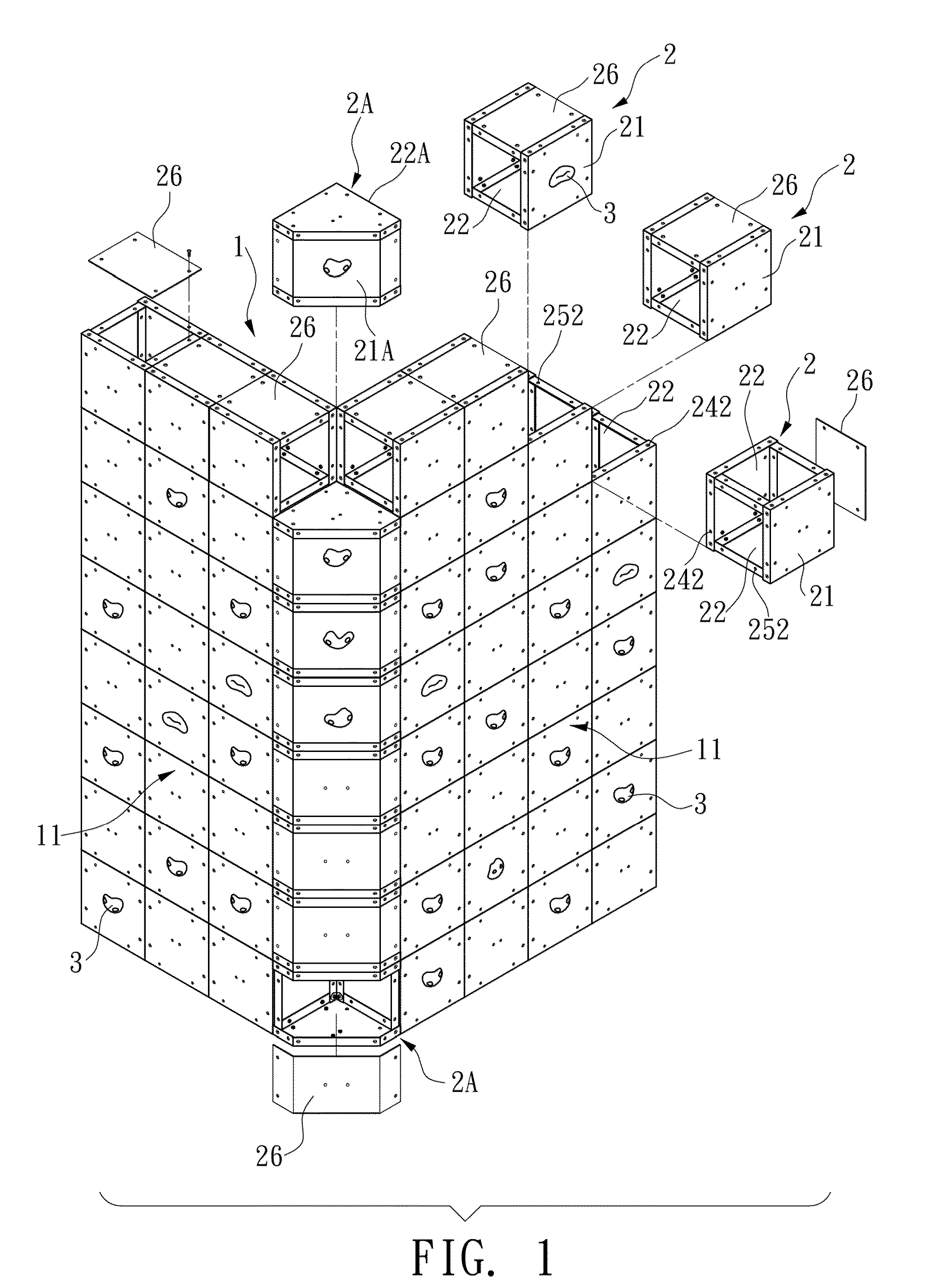 Assembled rock climbing device