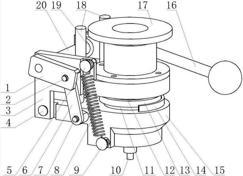 A filter membrane clamping device with self-locking shock-absorbing function