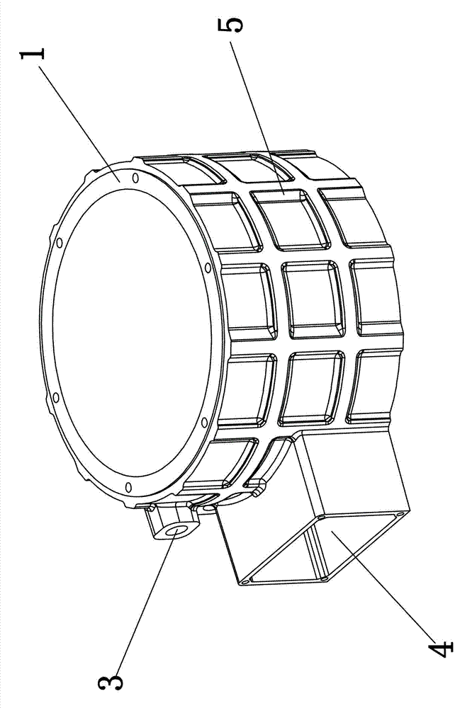 Motor shell with ring runner coiled from metal pipe and production process thereof