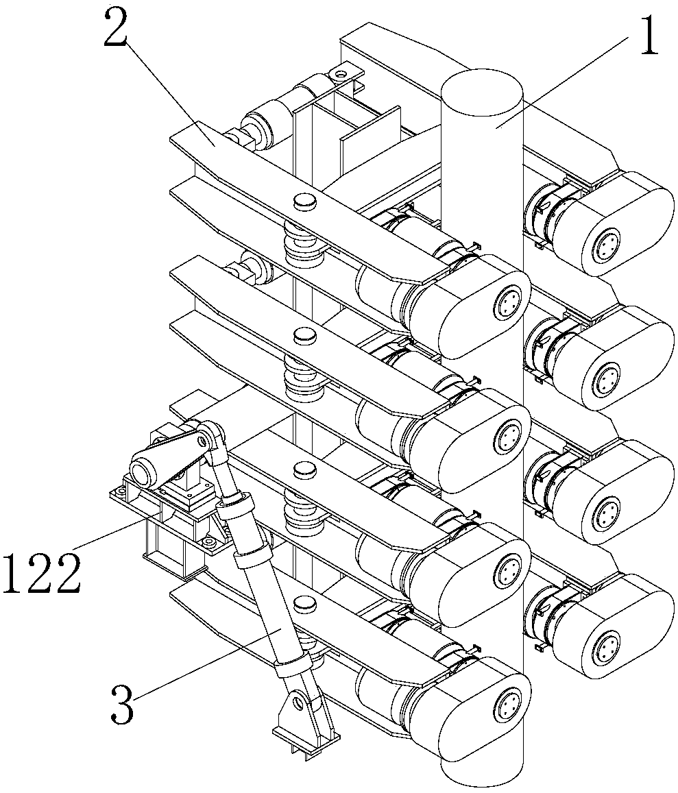 Blank discharging device for large-section vertical continuous casting machine