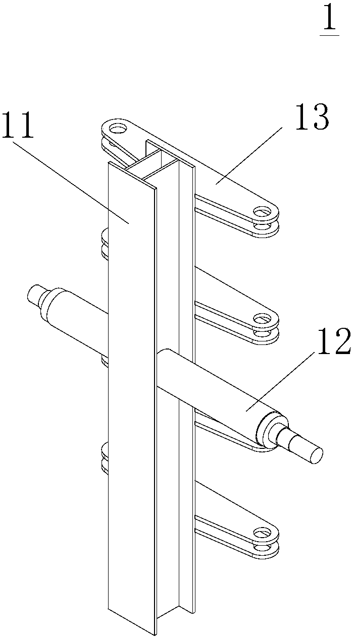 Blank discharging device for large-section vertical continuous casting machine