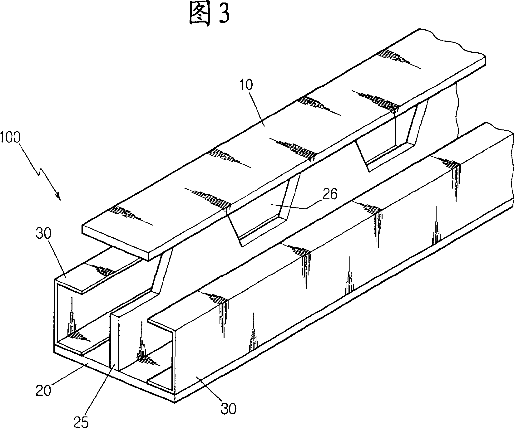 Steel concrete assembled beam by asymmetric section steel beam
