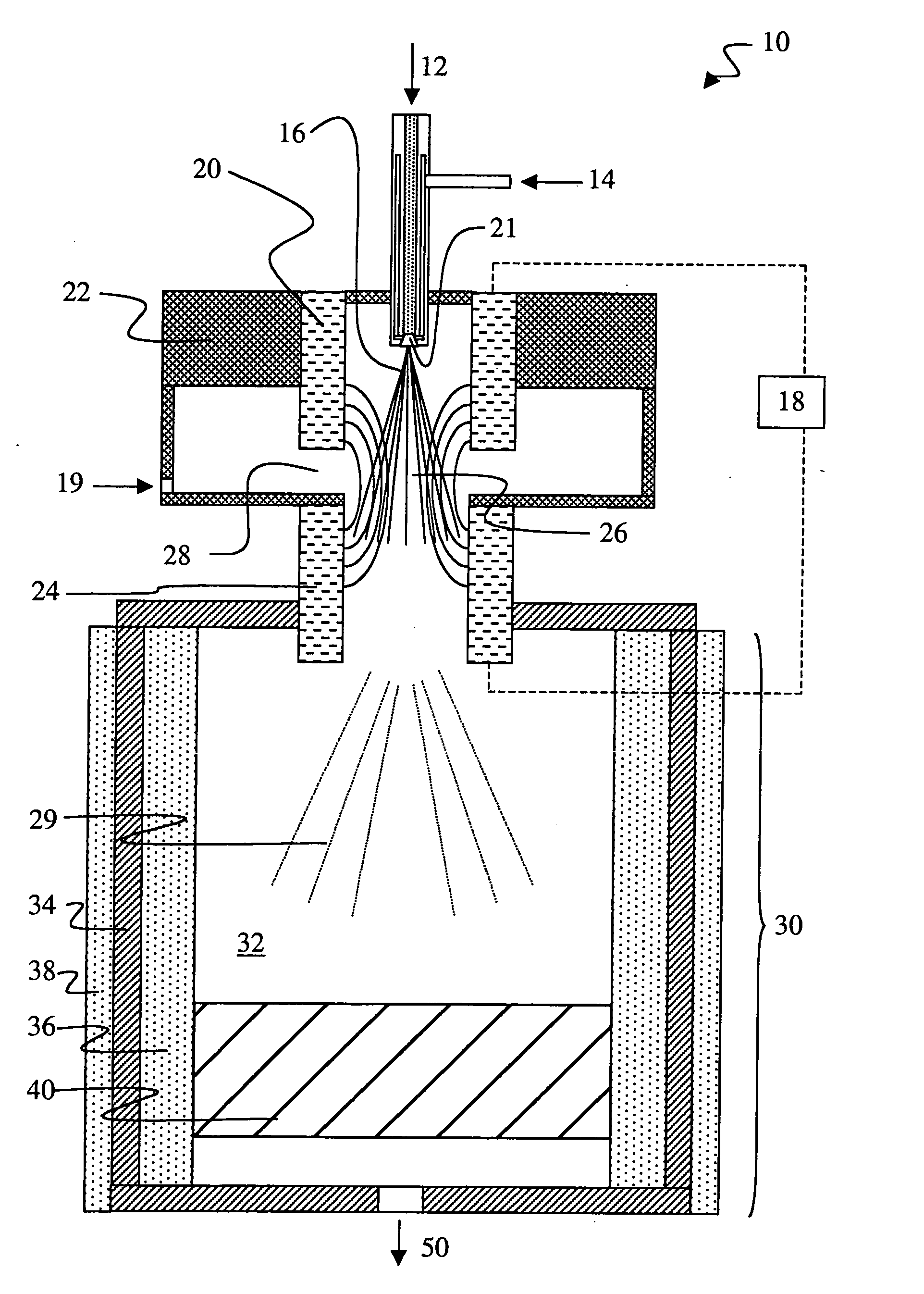 Low current plasmatron fuel converter having enlarged volume discharges