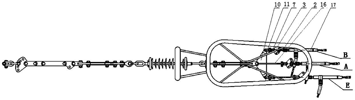 Tension string of five-connected double-hanging point insulators