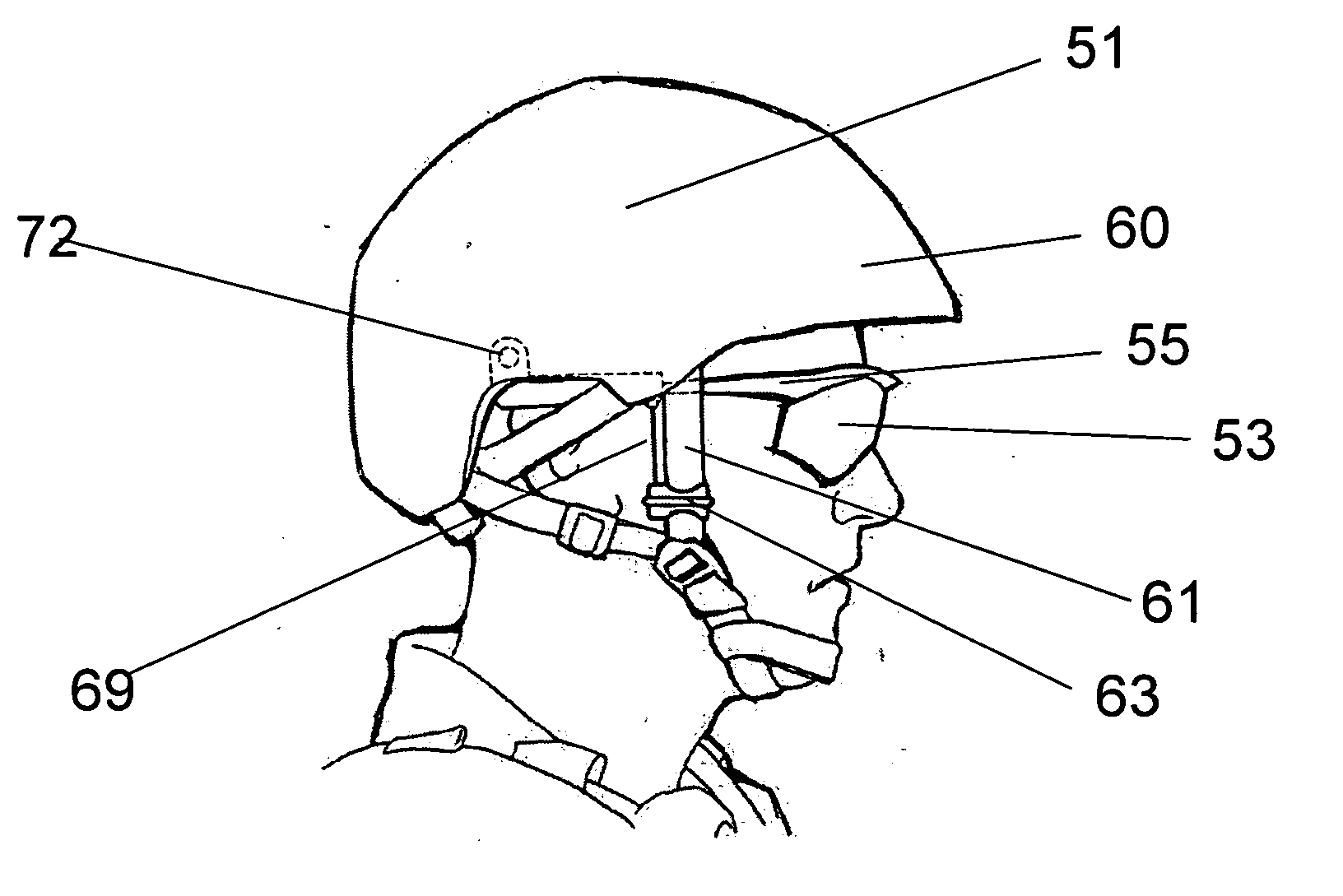 Drop-down eye protection for safety helmets