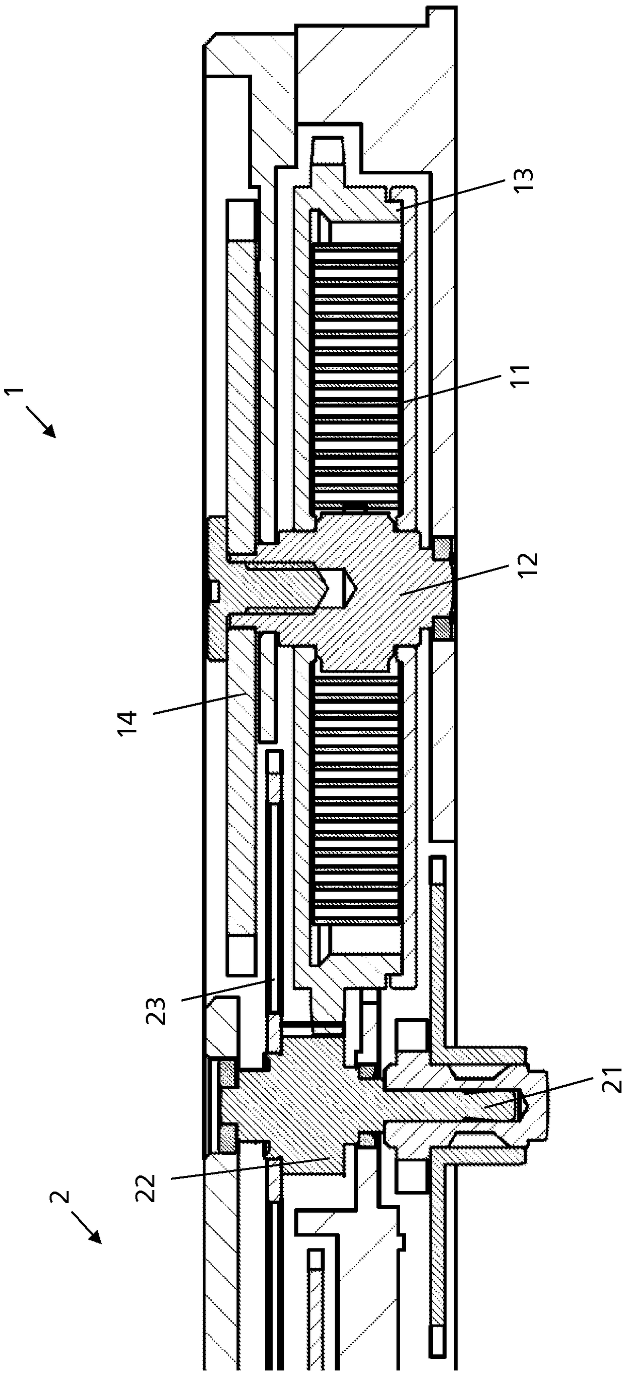 Pinion shaft, clockwork, clock or measuring device without magnetic signature