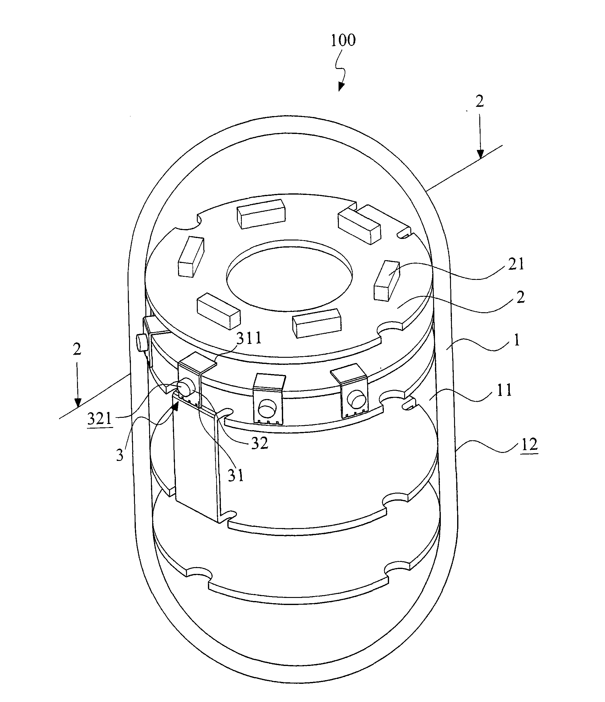 Endoscope capsule with metal implanting contact points