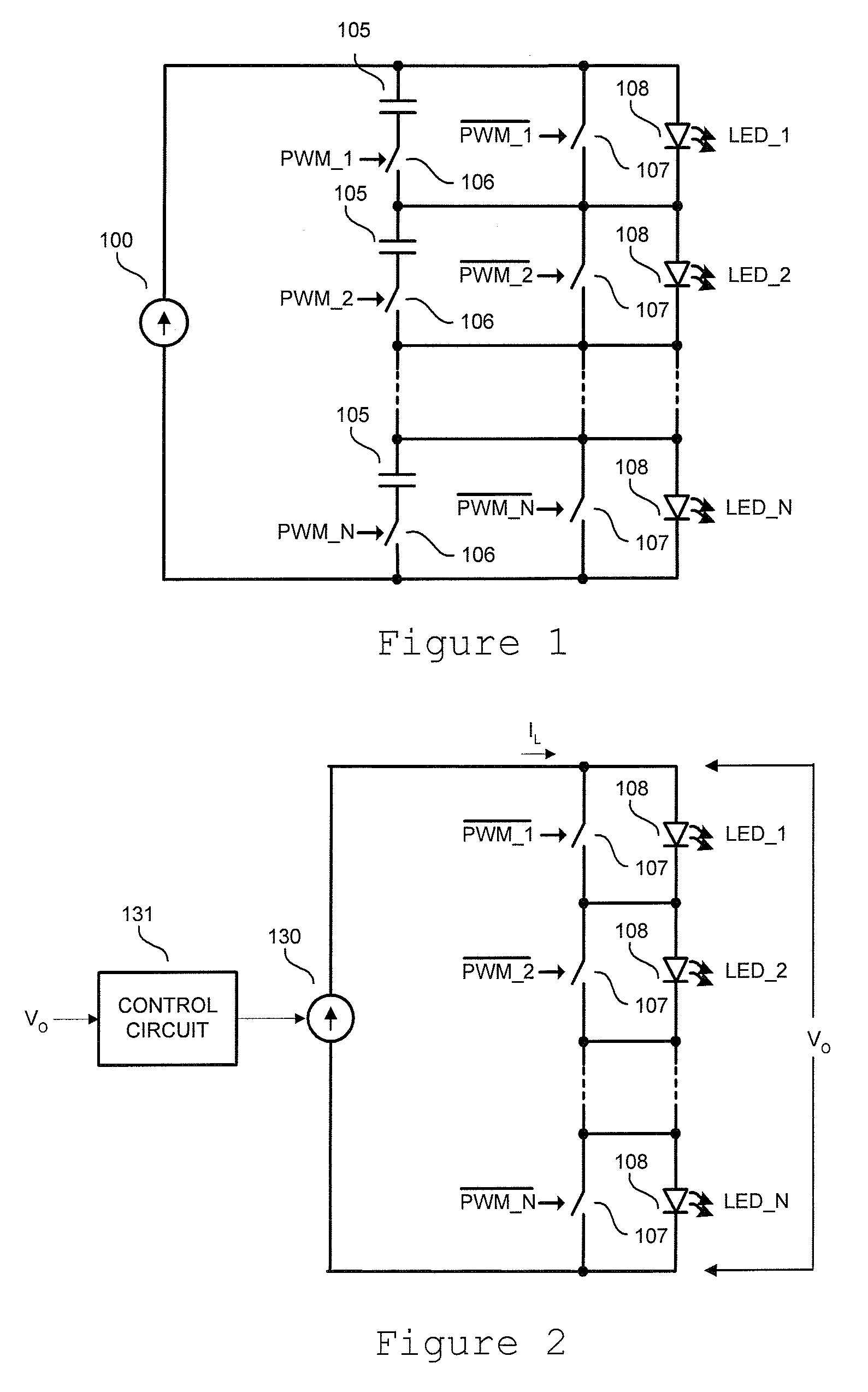 Shunting type pwm dimming circuit for individually controlling brightness of series connected leds operated at constant current and method therefor