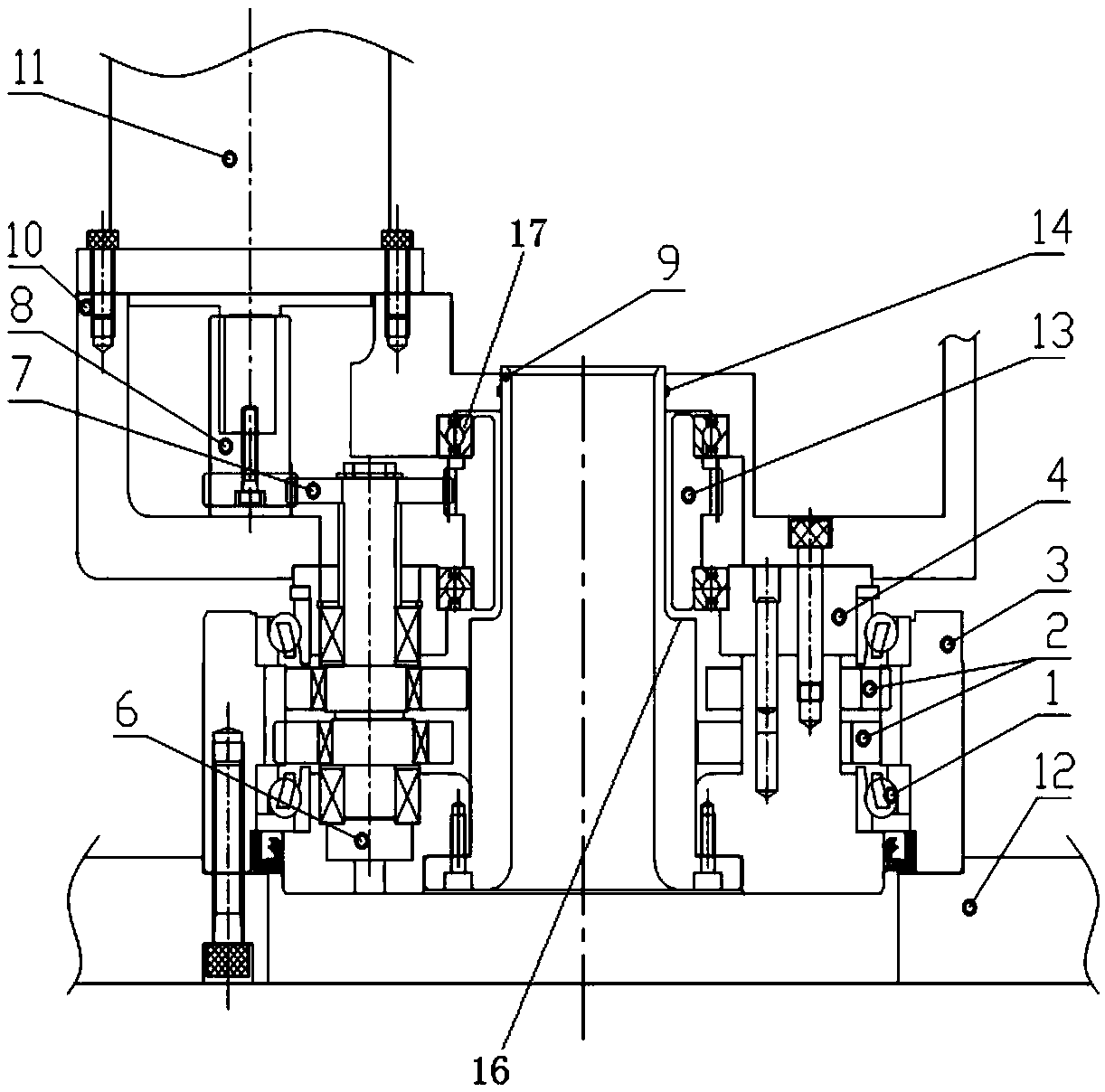 Hollow decelerating device for robot