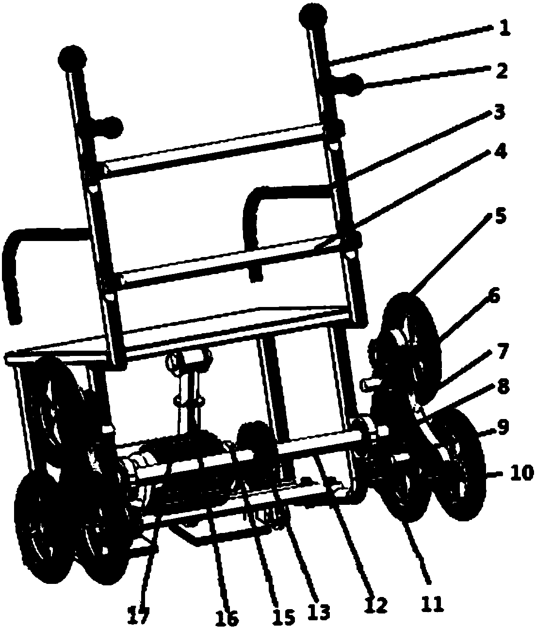 Novel wheelchair capable of climbing stair
