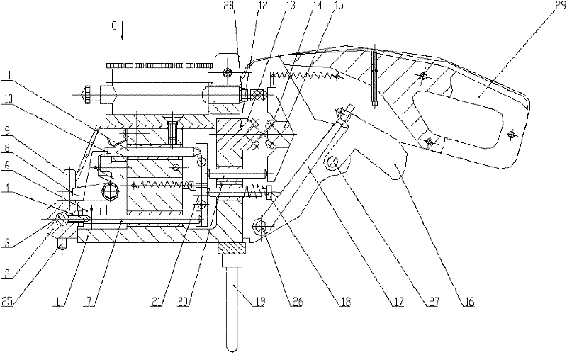 Measuring device for exhaust area of engine turbine guider throat