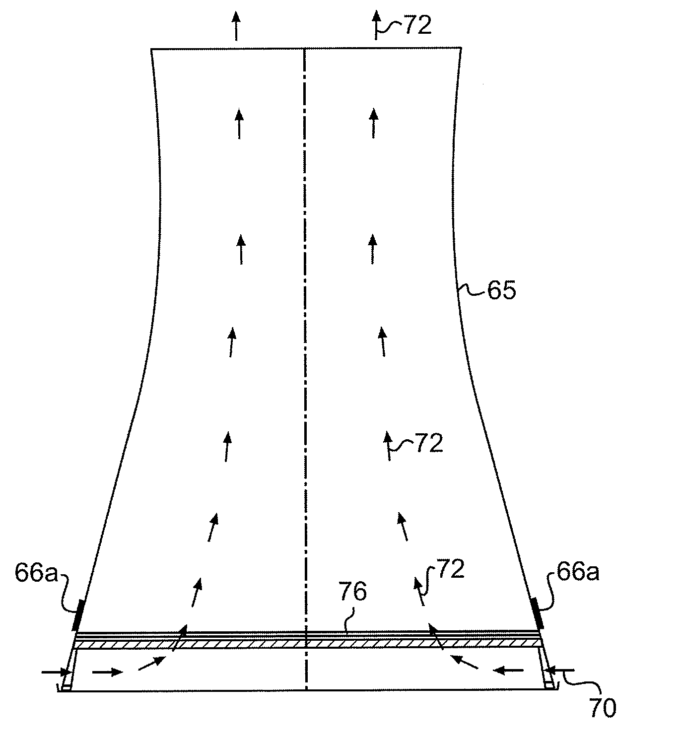 Apparatus and method for a natural draft air cooled condenser cooling tower