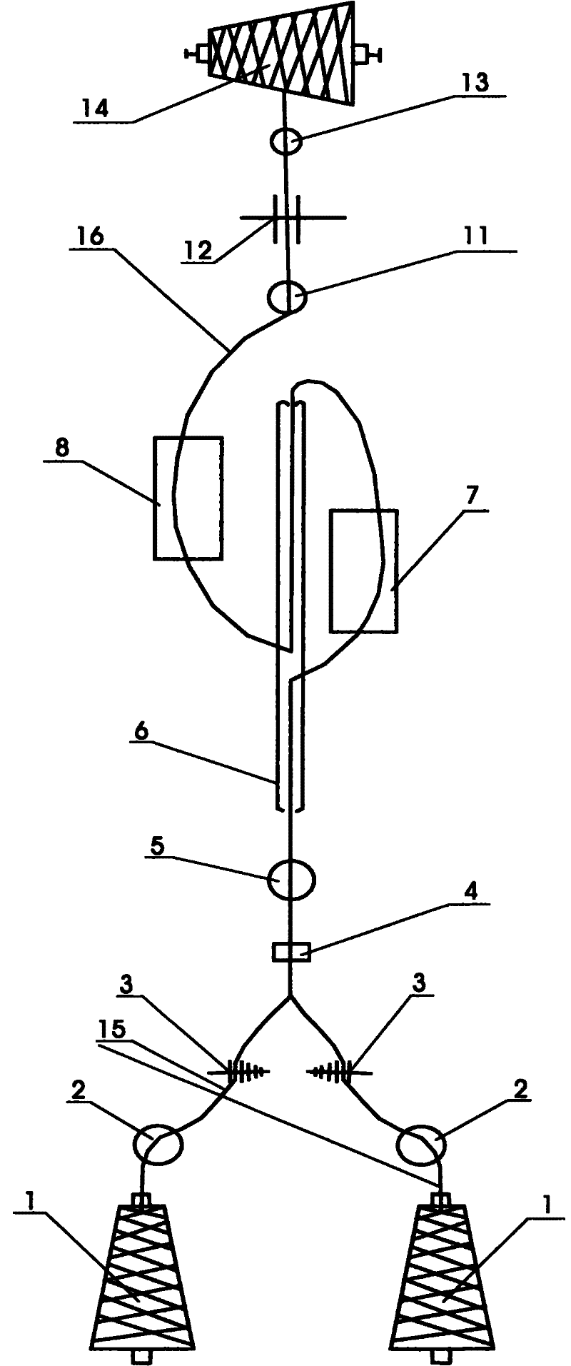 Hollow spindle twisting machine